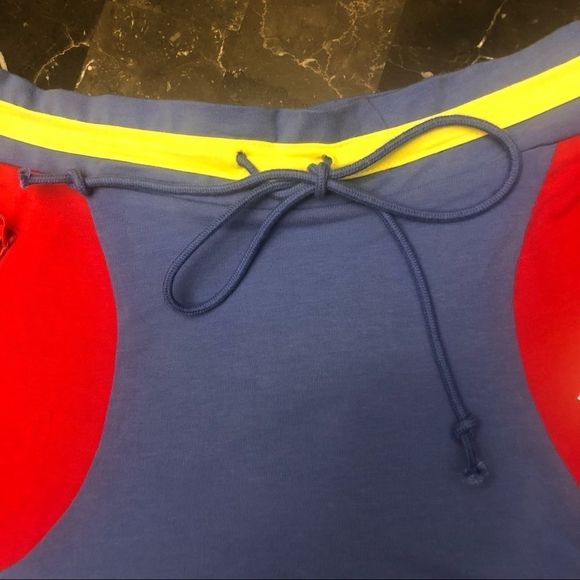 Stephen Burrows 20th Anniversary NWT Blue w red & yellow Mini Flare Skirt Size S - Picture 5 of 9